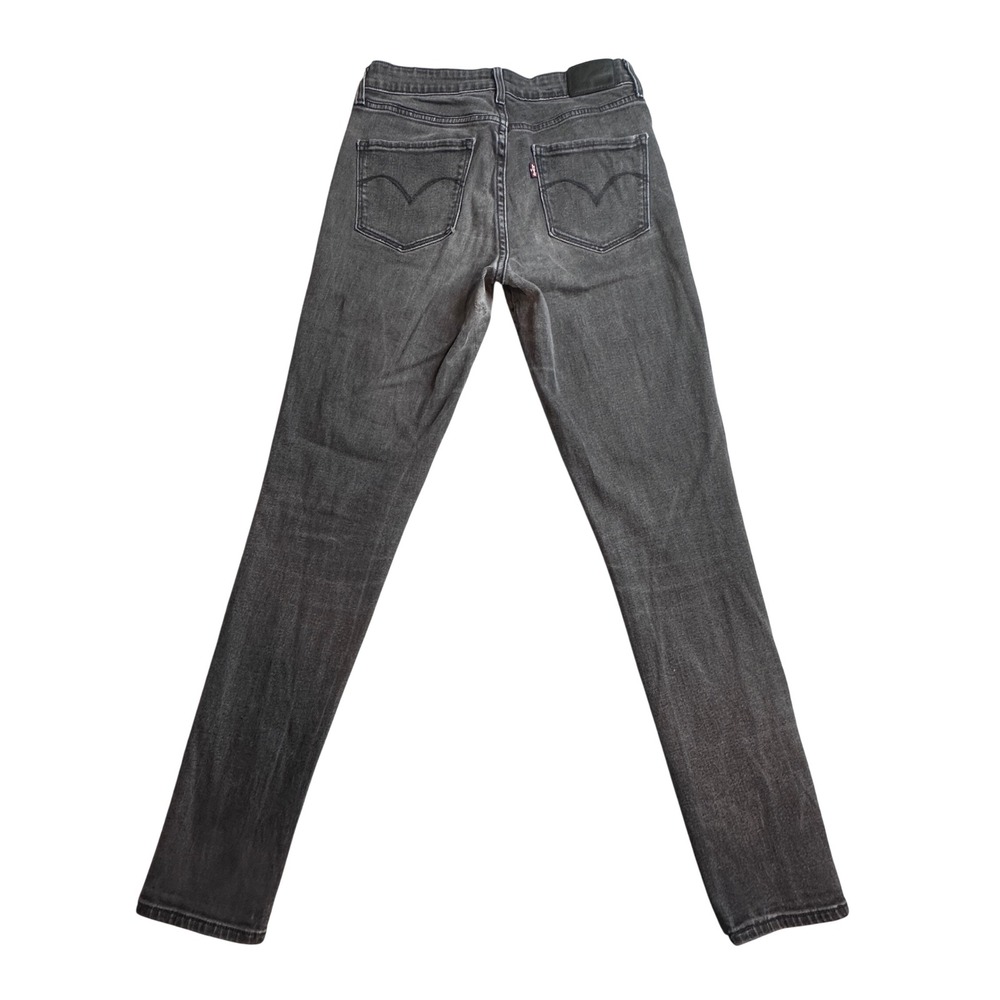 Levis High Rise Skinny Jeans Womens W27 L32‎ (Fits 26x28.5) Faded Black Denim